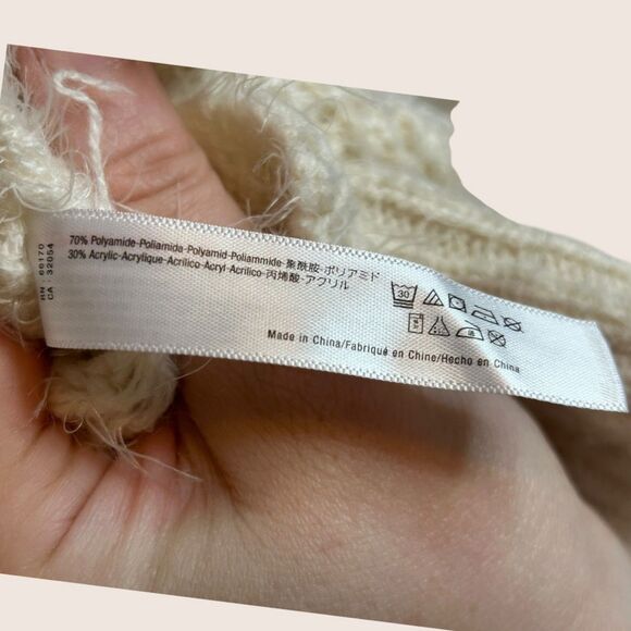 🤍 ANTHRO RUE SCALLOPED HEM EYELASH CAPE SWEATER WHITE OSFM NWT SUPER SOFT - Picture 7 of 9